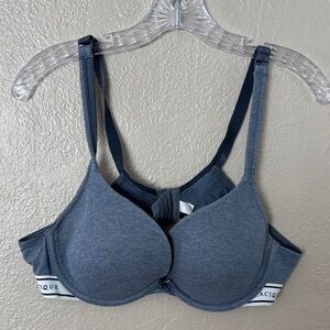 Cacique Boost Underwire Plunge Bra 40B Blue